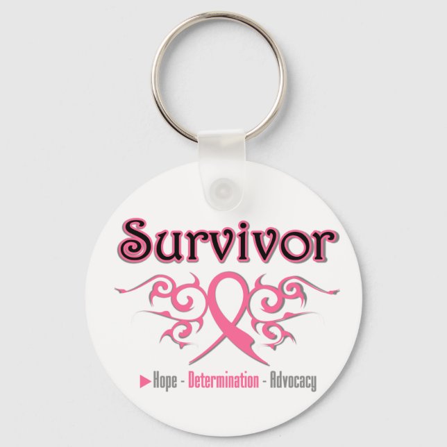 Llavero Cinta tribal de sobreviviente de cáncer de mama (Anverso)