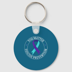 Llavero Cinta Tú Verde Azul & Morado Prevención del Suicid