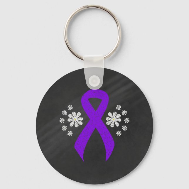 Llavero Cinta violeta de cartón, linfoma de Hodgkin (Anverso)