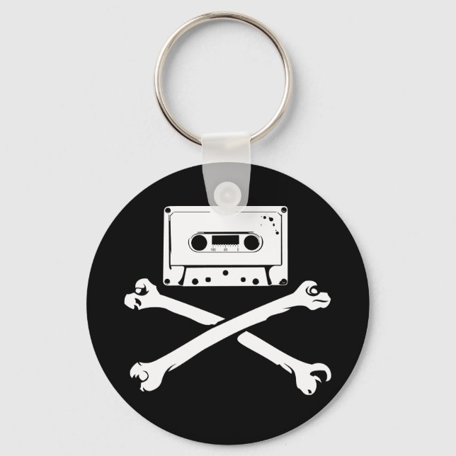 Llavero Cinta y Crossbone Música Pirata Piratería Tapeo Ho (Anverso)