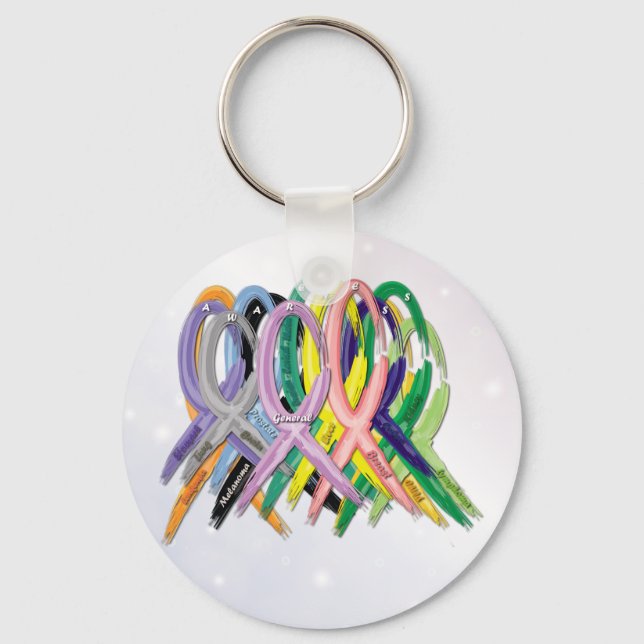 Llavero Cintas de sensibilización sobre el cáncer (Anverso)