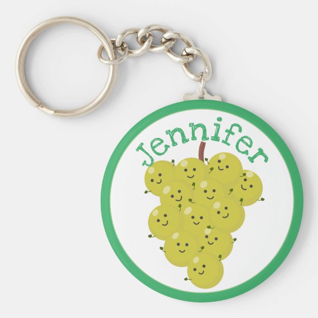Llavero Cintas de uvas felices ilustracion personalizado (Frente)