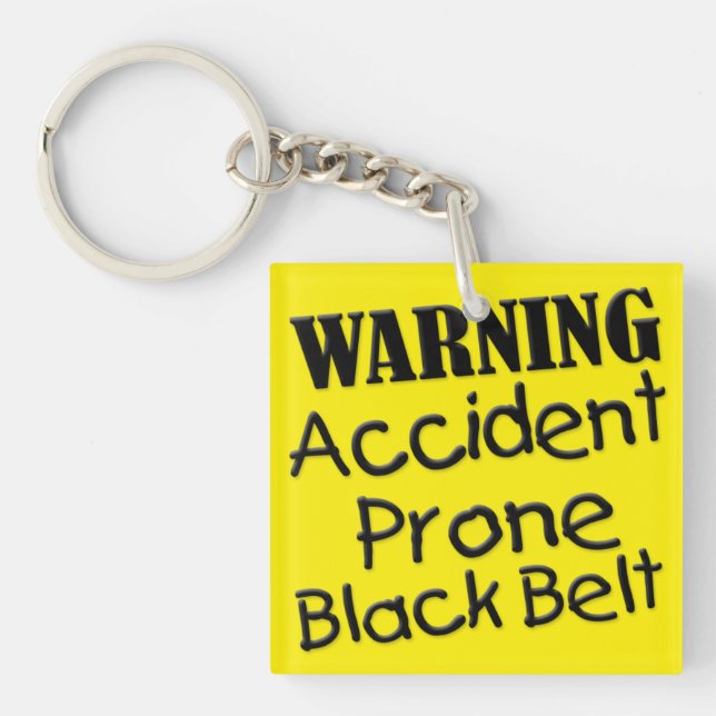 Llavero Cinturón negro propenso a accidentes de advertenci (Frente)