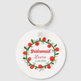 Llavero cir de color rojo verde agregar nombre de dama de