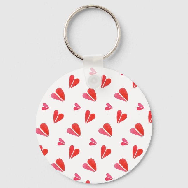 Llavero circular de aluminio MINI HEARTS (Anverso)