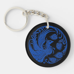 Llavero Círculo azul tradicional de Phoenix en negro