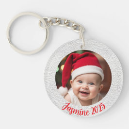 Llavero Círculo de acrílico personalizable Primera Navidad
