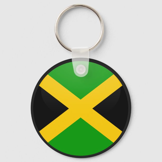 Llavero Círculo de bandera de calidad de Jamaica (Anverso)