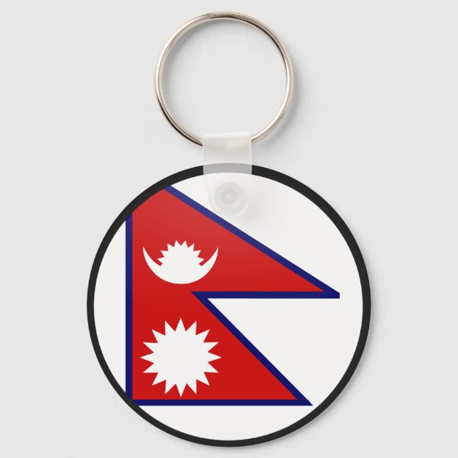 Llavero Círculo de bandera de calidad de Nepal (Anverso)