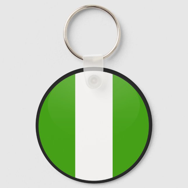 Llavero Círculo de bandera de calidad de Nigeria (Anverso)