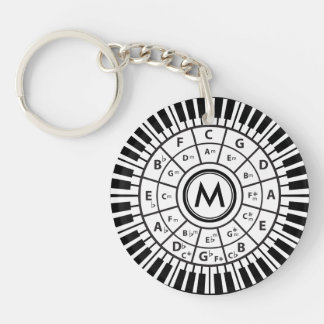 Llavero Círculo de claves de piano personalizadas de cincu