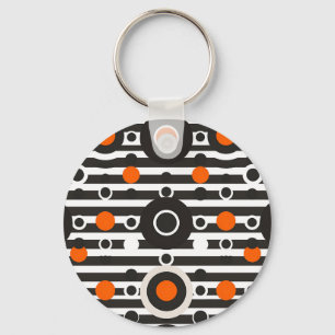 Llavero Círculo de franja retro naranja negro