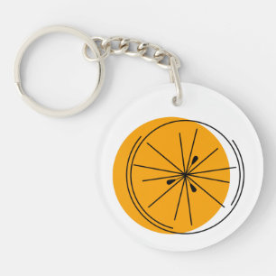 Llavero Círculo de la cadena de teclas del Naranja de cítr