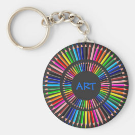 Llavero Círculo de lápices de colores, profesor de arte, a