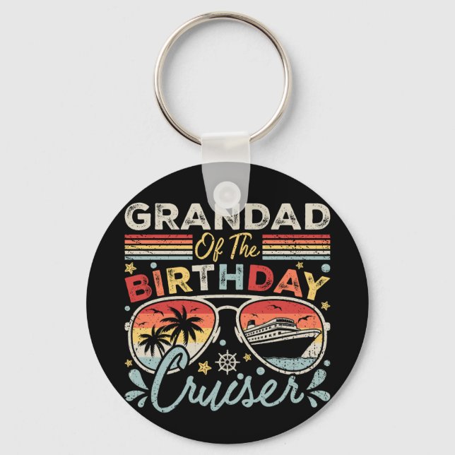 Llavero Círculo de vacaciones de crucero de cumpleaños (Anverso)