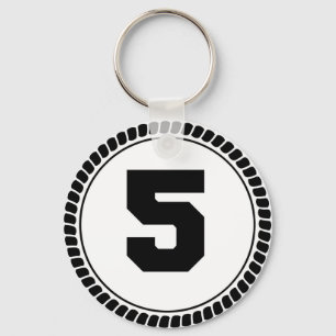 Llavero Círculo del número cinco