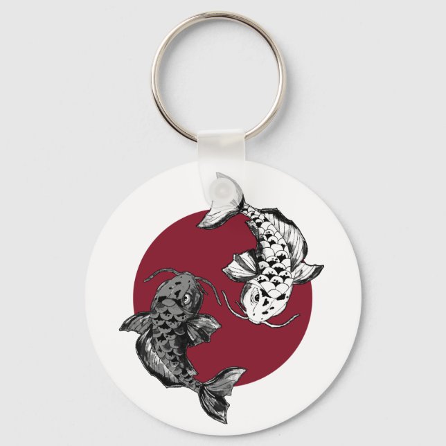 Llavero Círculo japonés de peces Koi (Anverso)