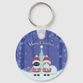 Llavero Círculo Metalizado de los Navidades de la polio de