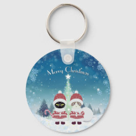 Llavero Círculo Metalizado de los Navidades de la polio de