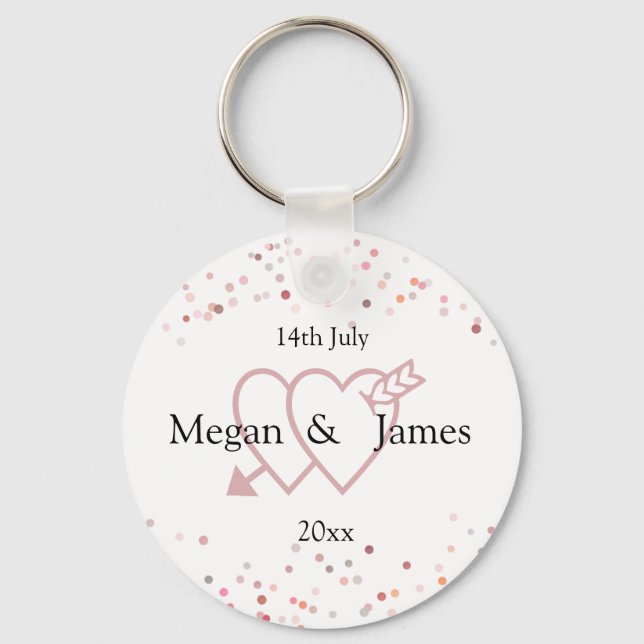 Llavero Círculos confetti rosados (Anverso)