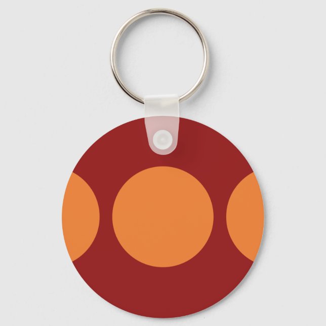 Llavero Círculos naranjas en rojo (Anverso)