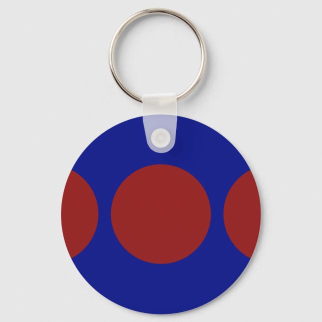 Llavero Círculos rojos en azul (Anverso)