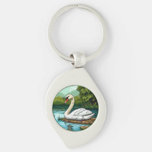 Llavero Cisne mudo colorido