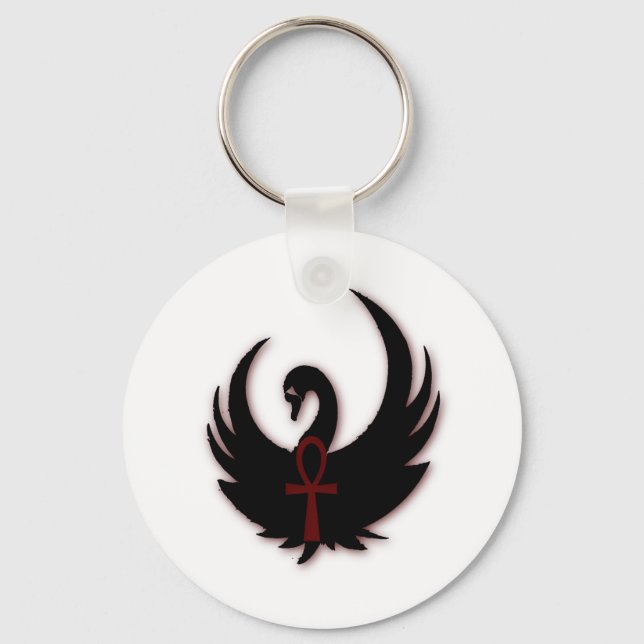 Llavero Cisne negro con Ankh (Anverso)