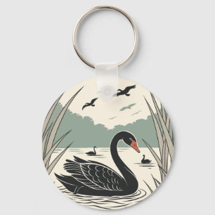 Llavero Cisne negro elegante
