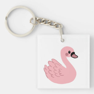 Llavero Cisne rosa Kawaii - Personalizado lindo