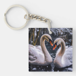 Llavero Cisnes románticos en un país maravillosamente inve