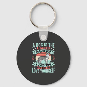 Llavero Cita de amante de perros gráfico vintage Husky