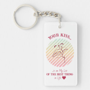 Llavero Cita de amor Keychain de besos románticos