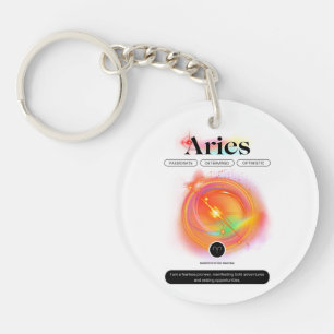 Llavero Cita de ARIES de Rótulo Zodiaco moderno   Fuego de