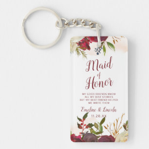 Llavero Cita de Dama de Honor de Manor Floral de Muérdago