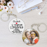 Llavero Cita De Hermana Graciosa Si Caes En La Foto De Nom<br><div class="desc">Un regalo gracioso para tu hermana con la cita: "Tú y yo somos hermanas,  recuerda: si caes te recogeré después de que termine de reír".</div>