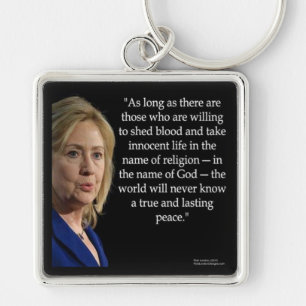 Llavero Cita de la religión de la sangre de Hillary Clinto