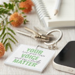 Llavero Cita de motivación positiva de verde para tu voz<br><div class="desc">Cita de motivación positiva de verde para tu voz</div>