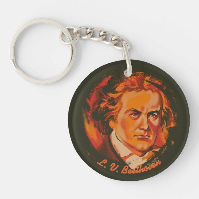 Llavero Cita de paleta de fuego de Beethoven (Frente)