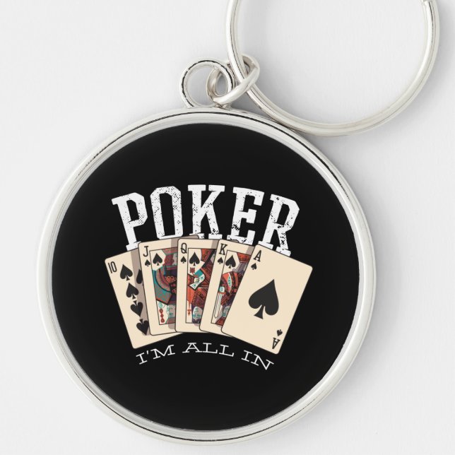 Llavero Cita de póquer para apostar (Frente)