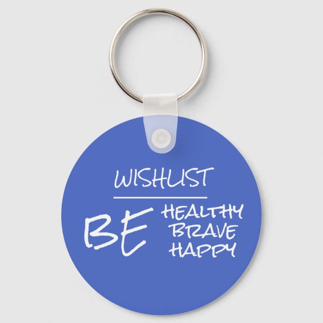 Llavero Cita de salud inspiradora Keychain azul real (Anverso)