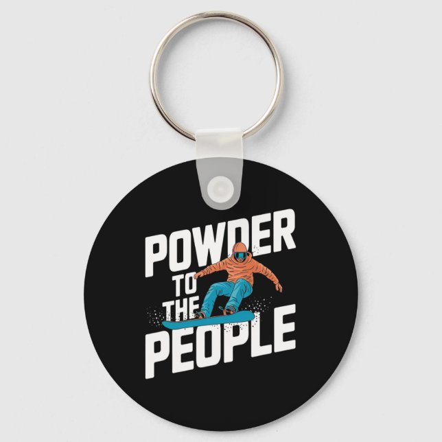 Llavero Cita De Snowboard - Polvo Para La Gente (Anverso)