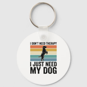 Llavero Cita de Terapia para Amantes de Perros Diseño de G