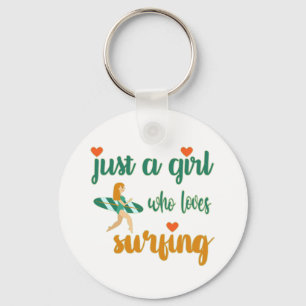 Llavero Cita de verano simple a un chica que ama el surf