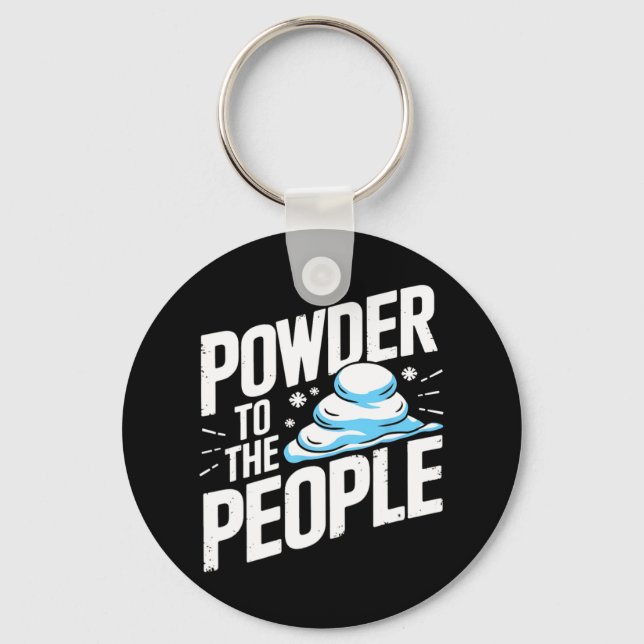 Llavero Cita Del Freerider De Snowboard De Esquí - Polvo P (Anverso)