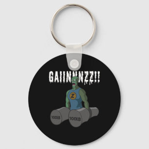 Llavero Cita divertida de Bodybuilding Gym-zombies quiere