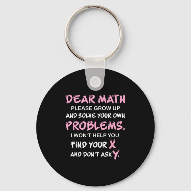 Llavero Cita Divertida de Matemáticas (Anverso)