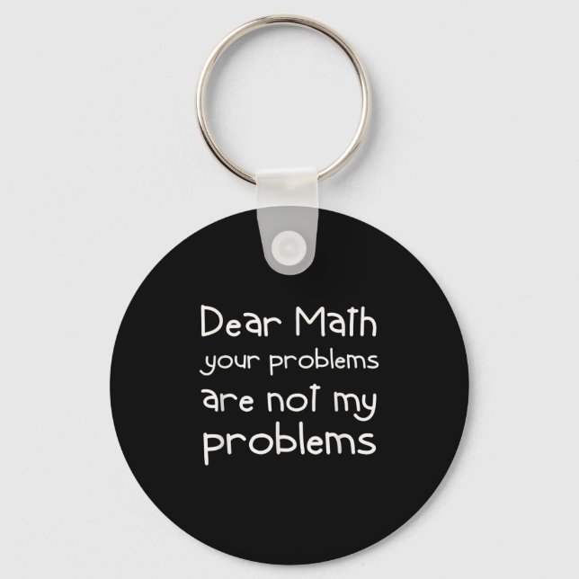 Llavero Cita Divertida de Matemáticas Querida Matemática P (Anverso)