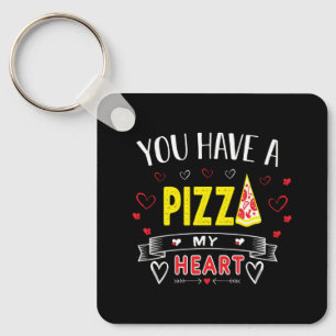 Llavero Cita divertida de Pizza My Heart Romantic
