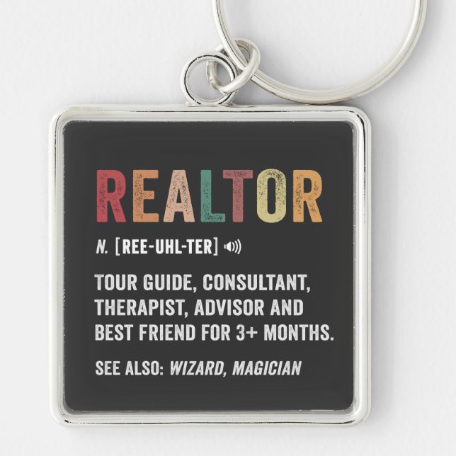 Llavero Cita divertida de Realtor Real Estate Keychain Pre (Frente)